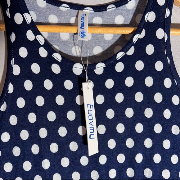 Euovmy Women's Sleeveless Dress Casual Loose Summer Maxi with Polka Dot Size S - Picture 5 of 12